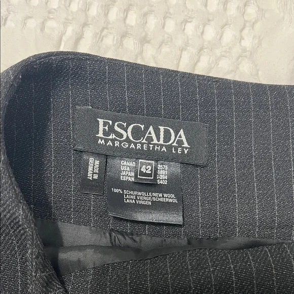 Escada Black Pinstripe Pencil Skirt
